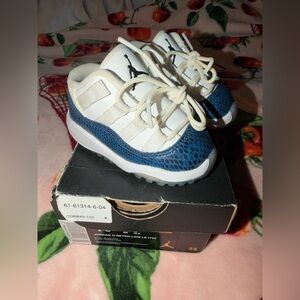 Air Jordan 11 Retro Low LE Toddler Navy Snakeskin Sneakers Baby Shoes 4c
